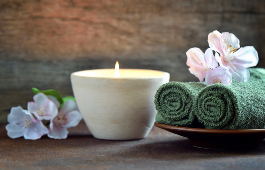 towels and a candle