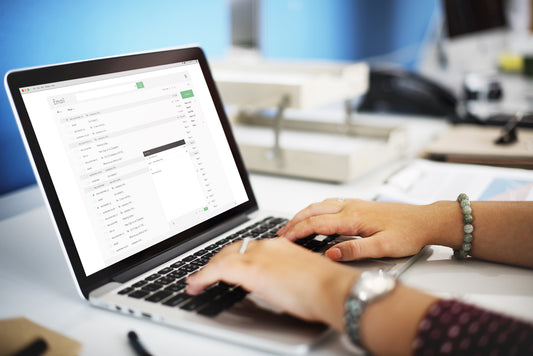 person checking email