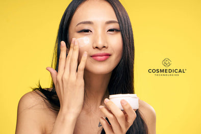 woman applying skin cream